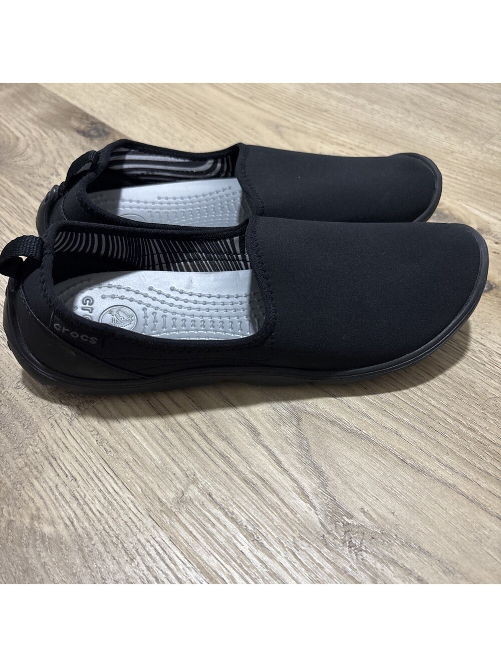 Womens crocs 14698 Stretch Black Shoes Standard Fit Size 7 Duet Busy Day Skimmer